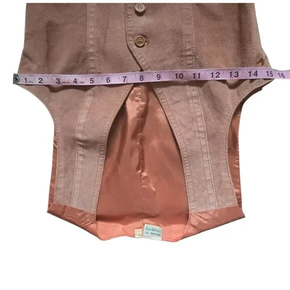 Vintage FRANÇOIS MOREAU Brown Suede Button Front Vest - 3 - Picture 5 of 6